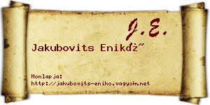 Jakubovits Enikő névjegykártya